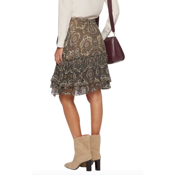 Chloe Printed Silk Chiffon Flounce Mini Skirt Size 40 / Large - Picture 2 of 9